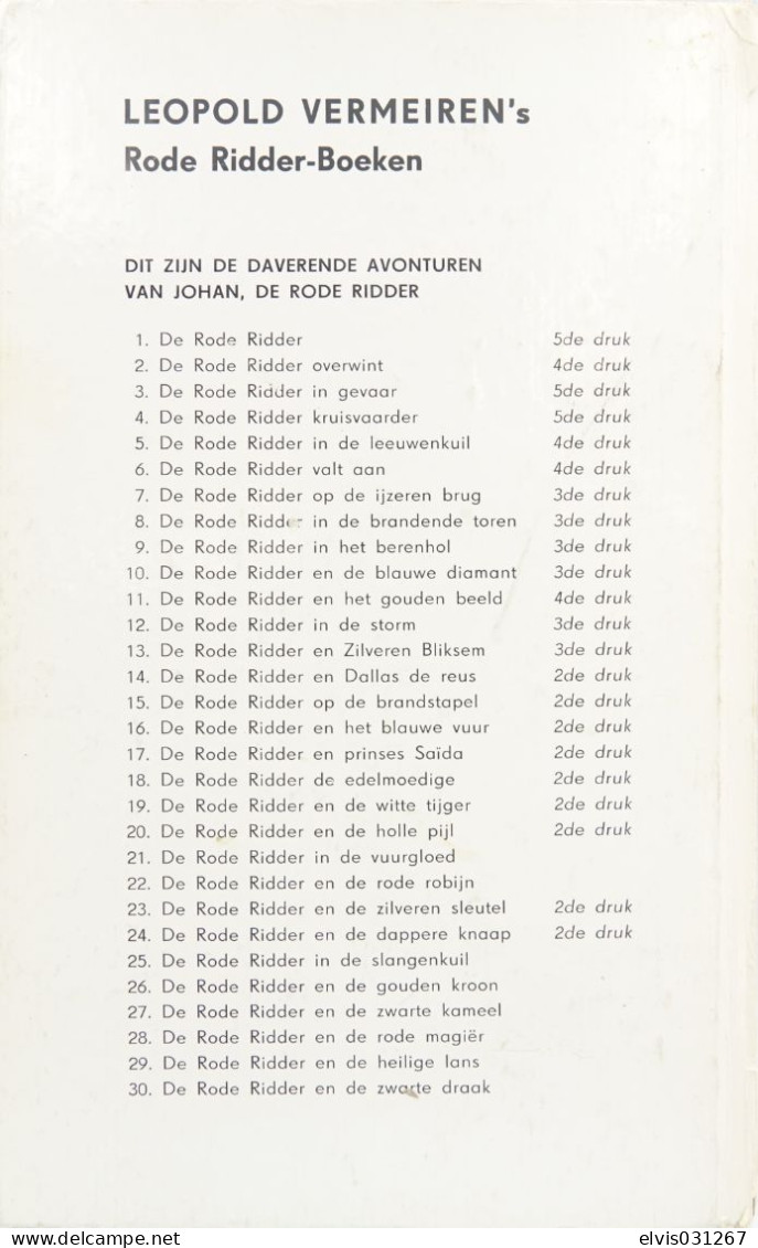 Vintage Books : DE RODE RIDDER N° 16 HET BLAUWE VUUR - 1962 1e Druk - Conditie : Goede Staat - Giovani