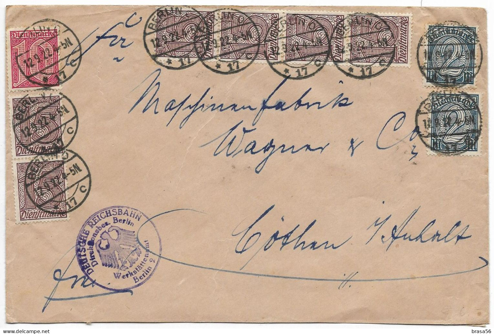 Germany 1922 Berlin Railway Official Letter 1e.53 - Dienstzegels