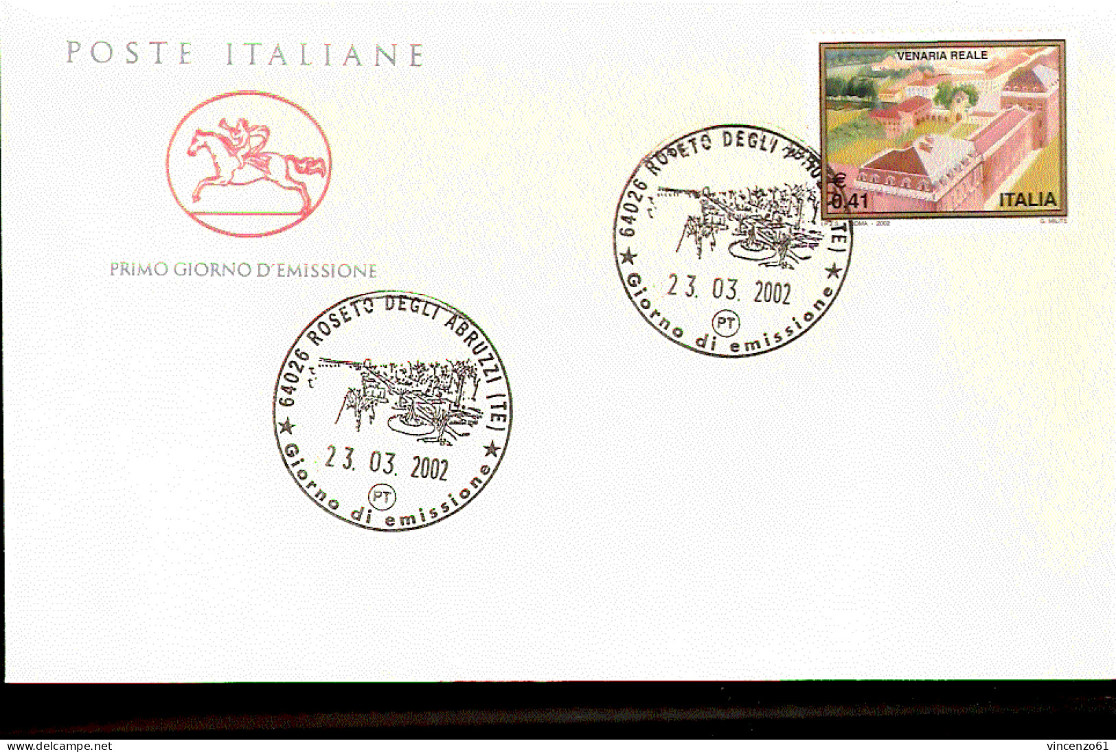 2002 ANNULLO FDC Turistica. 29ª Serie. VENARIA REALE - Other & Unclassified