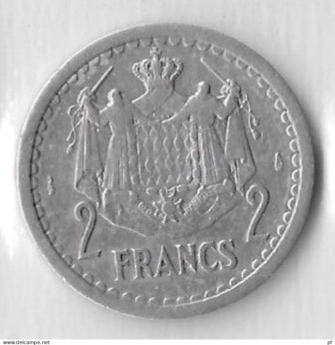 1 Fr + 2 Fr 1943 (Al) - 1922-1949 Louis II