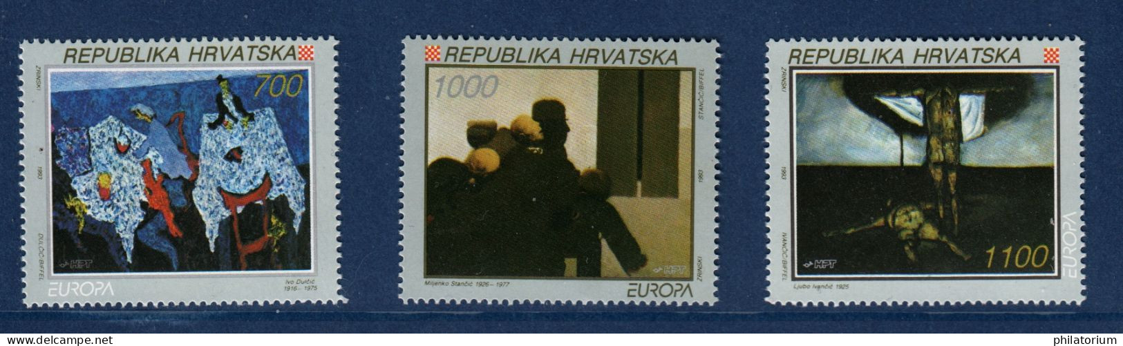 Hrvatska, Croatie, **, Yv 197, 198, 199, Mi 240, 241, 242, SG 236, 237, 238, Europa 1993, - 1993