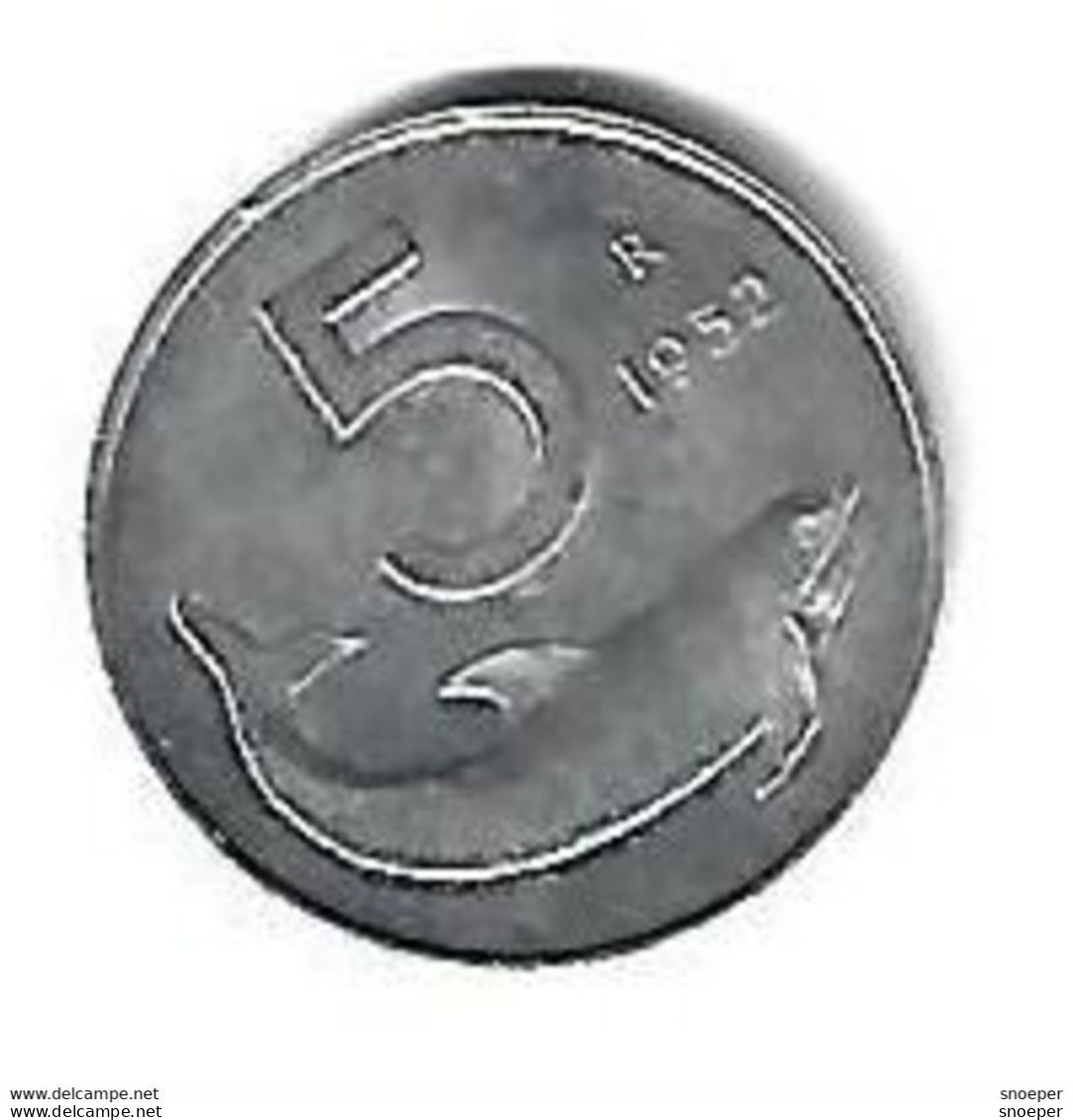 *italy 5 Lire 1952  Km 92   Xf - 5 Lire