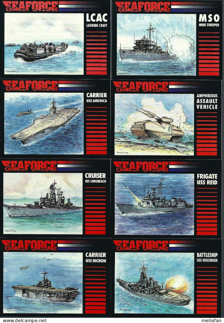 V942 - SERIE 8 CARTES - SEA FORCES - FORCES NAVALES AMERICAINES - Bateaux