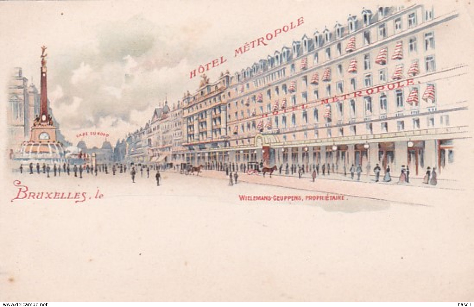 1859	20	Bruxelles, Le Hôtel Métropole-Gare Du Nord. - Cafés, Hôtels, Restaurants