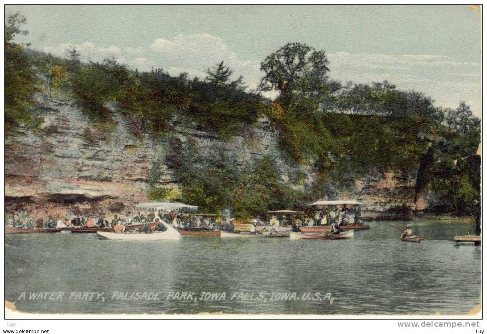 PALISADE PARK, Iowa, Old PC - A Water Party,  Iowa Falls, Used 1908 - Otros & Sin Clasificación