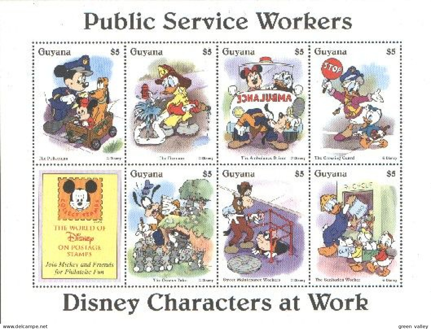 Guyana Disney Mickey Ambulance Police MNH ** SC (A52-110b) - Police - Gendarmerie