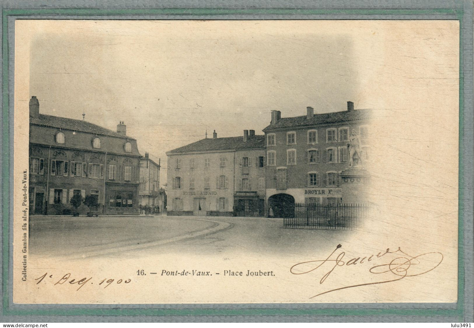 CPA - PONT-de-VAUX (01) - Aspect De La Place Joubert Et De L'Hôtel Renaud En 1900 - Pont-de-Vaux