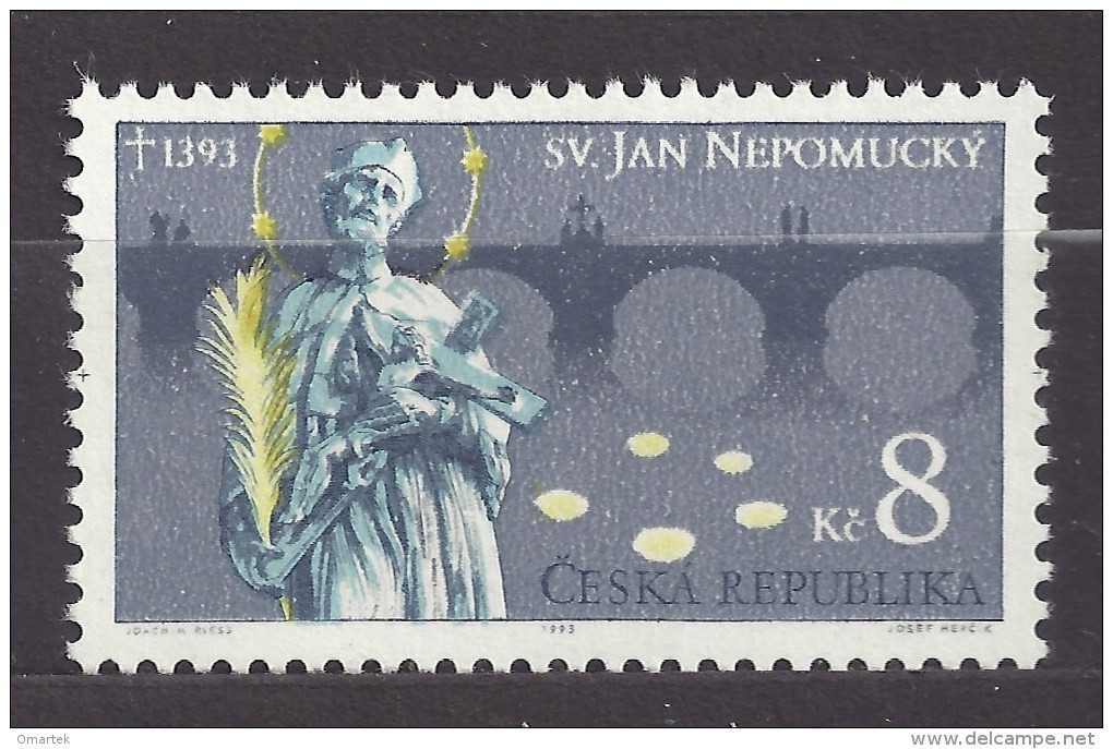 Czech Republic 1993 MNH ** Mi 4 Saint John Of Nepomuk, Sv. Jan Nepomucky. Tschechische Republik. - Unused Stamps