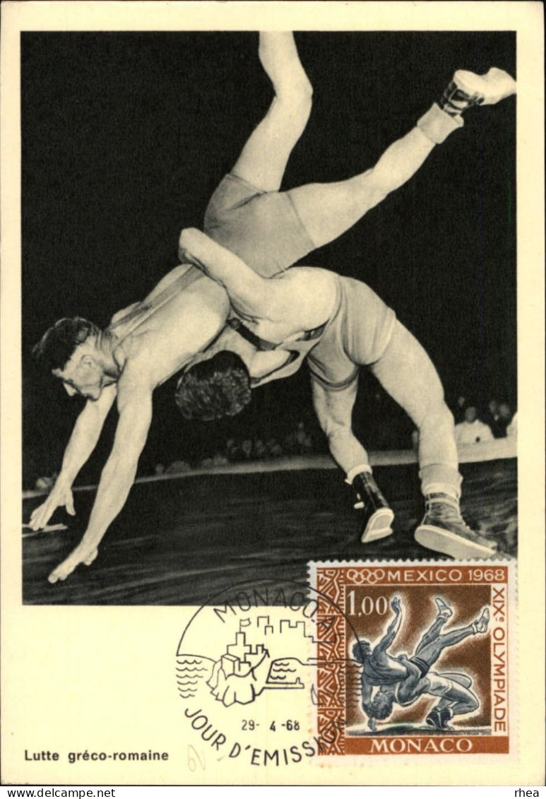 SPORTS - LUTTE - Carte Philatélique - Carte Premier Jour - JEUX OLYMPIQUES DE MEXICO - 1968 - Wrestling