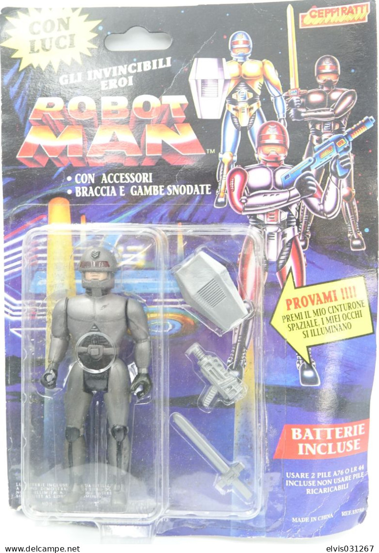 Vintage ACTION FIGURE : KNOCK OFF ROBOT MAN ( ROBOCOP ) BOOTLEG - CEPPI RATTI - 1990's - GI JOE - Action Man