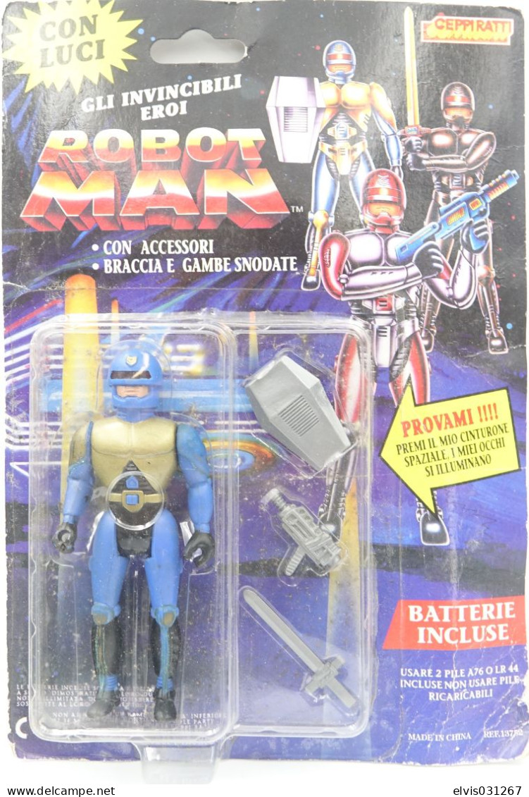 Vintage ACTION FIGURE : KNOCK OFF ROBOT MAN ( ROBOCOP ) BOOTLEG - CEPPI RATTI - 1990's - GI JOE - Action Man