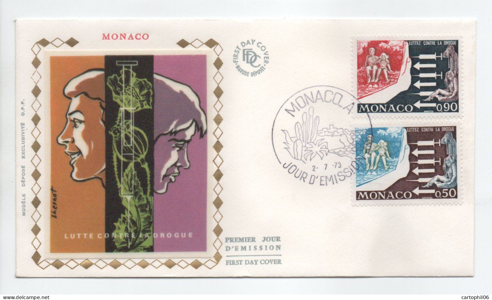 - FDC LUTTE CONTRE LA DROGUE - MONACO 2.7.1973 - - Droga