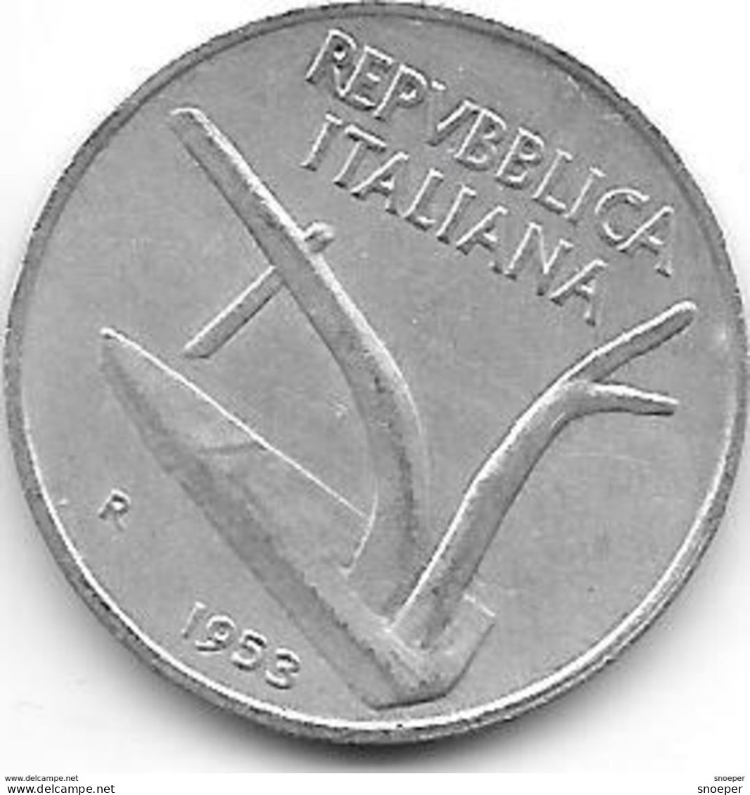 *italy 10 Lire 1953  Km 93 Xf - 10 Liras