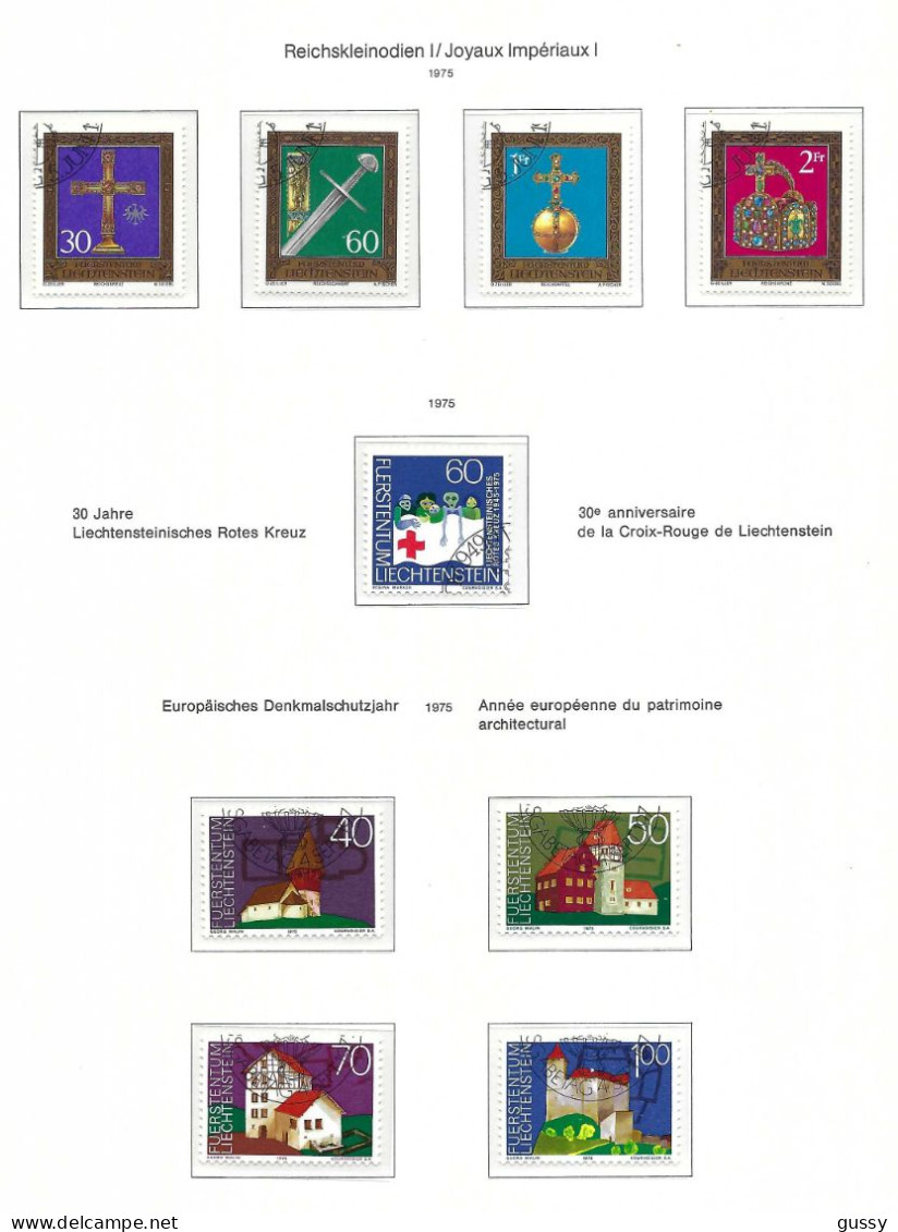 LIECHTENSTEIN  ca.1972-76: lot de timbres oblitérés PJ, TB qualité