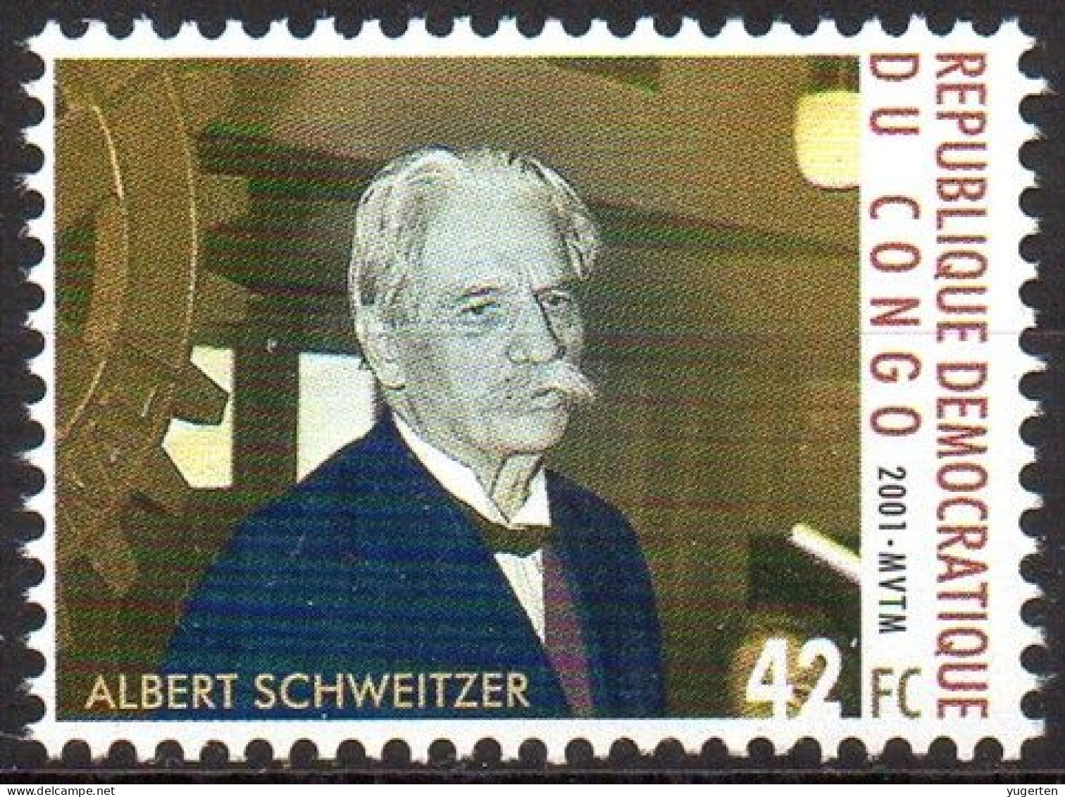 CONGO 2001 - 1v - MNH -  - Albert Schweitzer - Nobel Prize - Medicine - Health - Médecine Medizin - Gesundheit - Albert Schweitzer