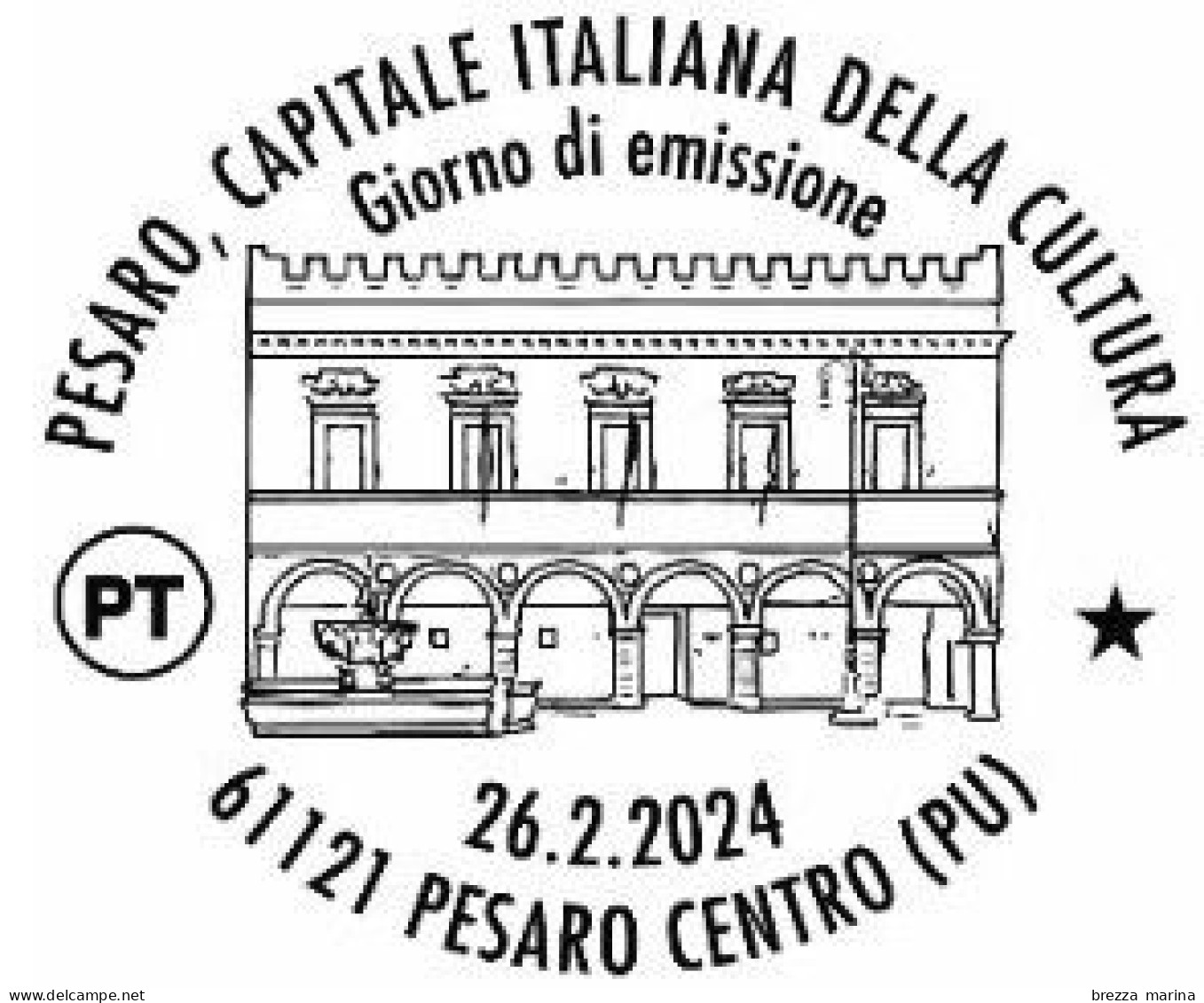 Nuovo - MNH - ITALIA - 2024 - Pesaro, Capitale Italiana Della Cultura - Palazzo Ducale - B - Barre 2393 - Code-barres