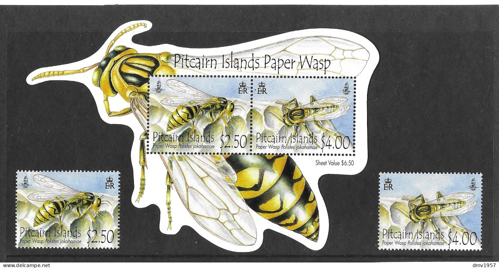 Pitcairn Islands 2011 MNH Paper Wasp Sg 826/7 & MS 828 - Pitcairn Islands