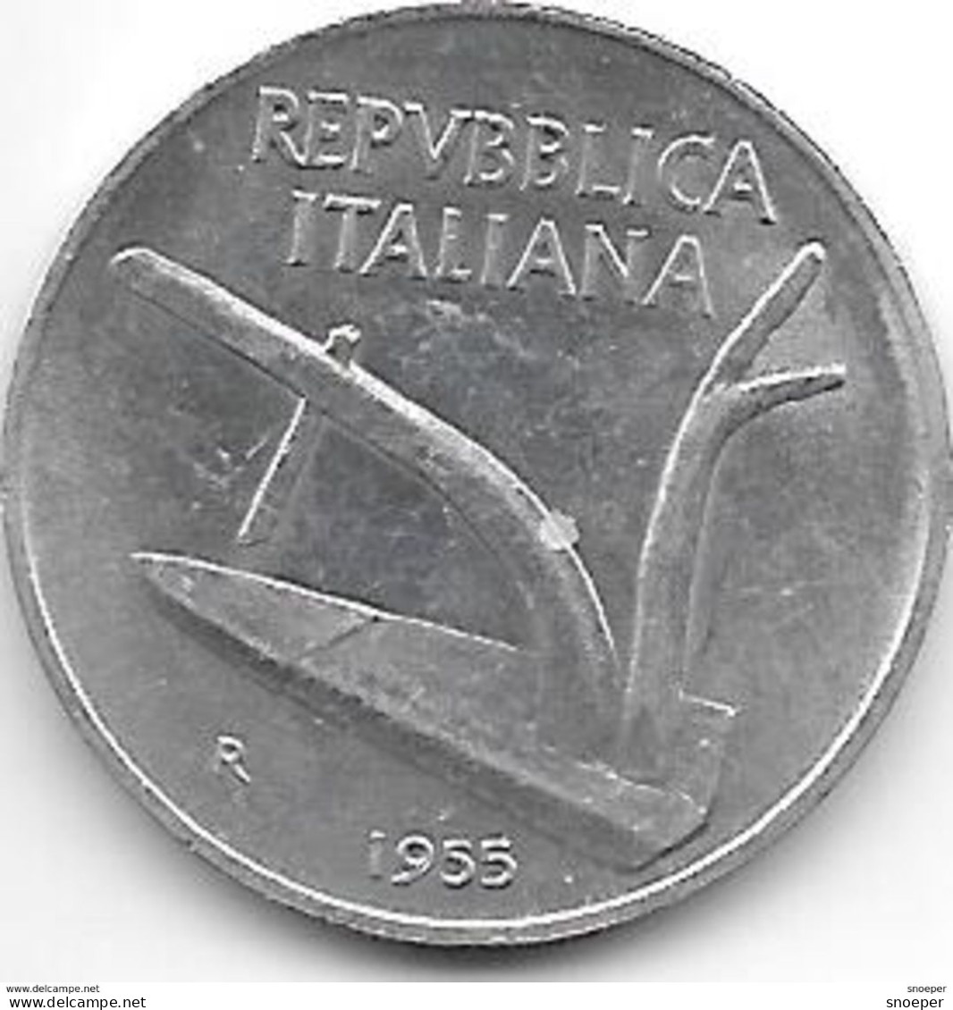 Italy 10 Lire 1955    Km 93  Xf+ !!! - 50 Lire