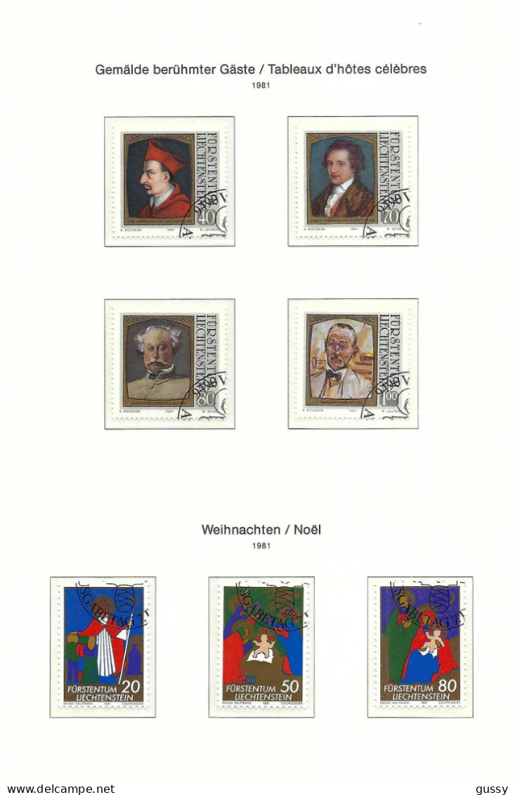 LIECHTENSTEIN  ca.1979-81: lot de timbres oblitérés PJ, TB qualité