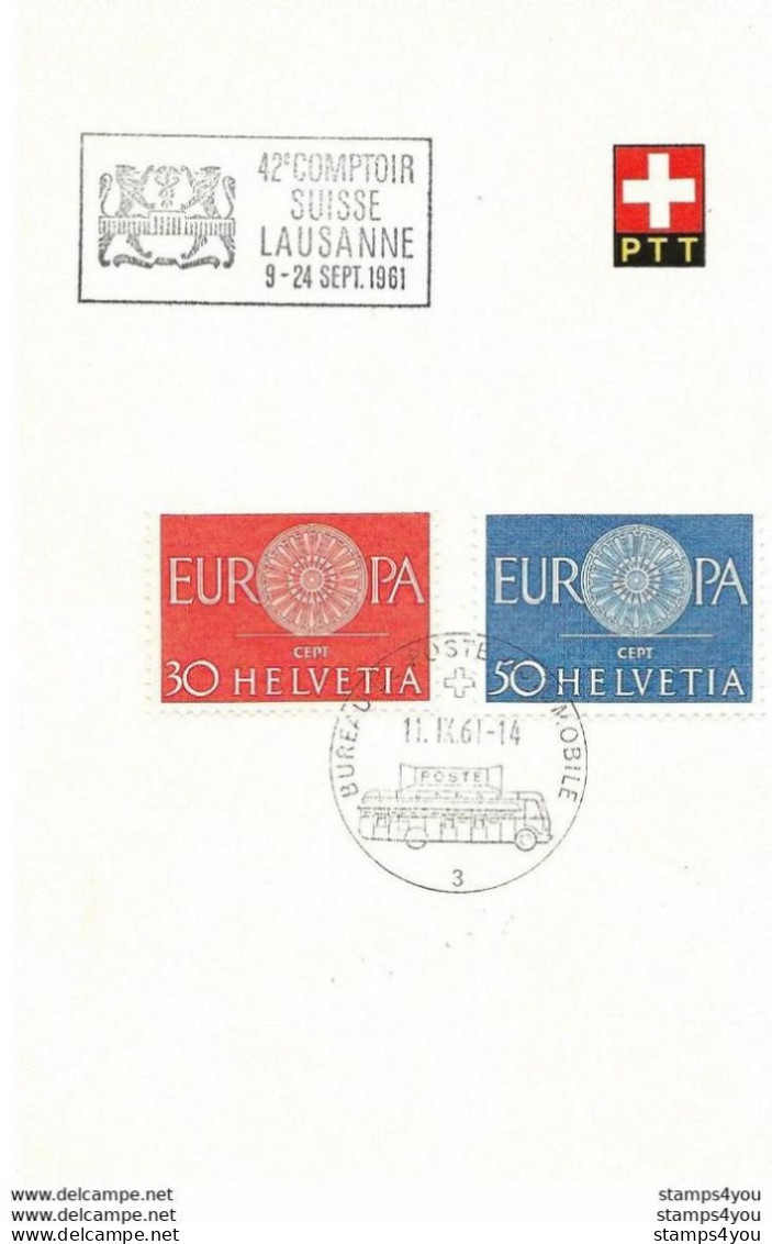 244 - 84 - Feuillet Avec Oblit Spéciale "42e Comptoir Suisse Lausanne 1961" - Poststempel