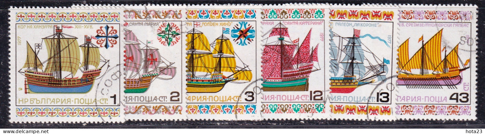 Bulgaria Michel 2619-2624 Historical Ships 1977  Used - Used Stamps
