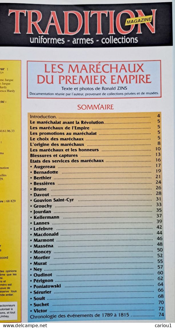 C1 NAPOLEON Les MARECHAUX DU PREMIER EMPIRE Tradition Magazine - Frans