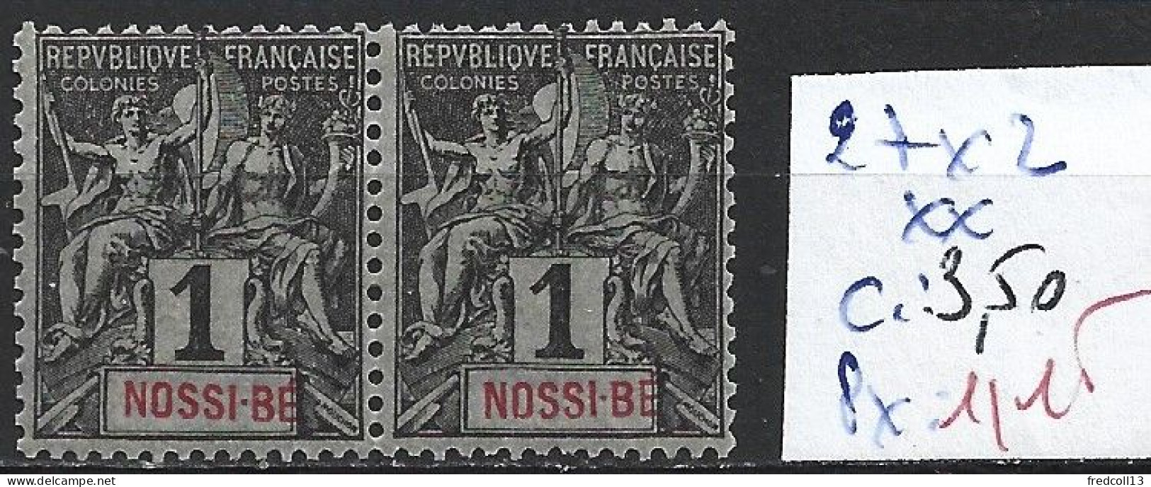 NOSSI-BE TAXE 27 En Paire ** Côte 3.50 € - Unused Stamps