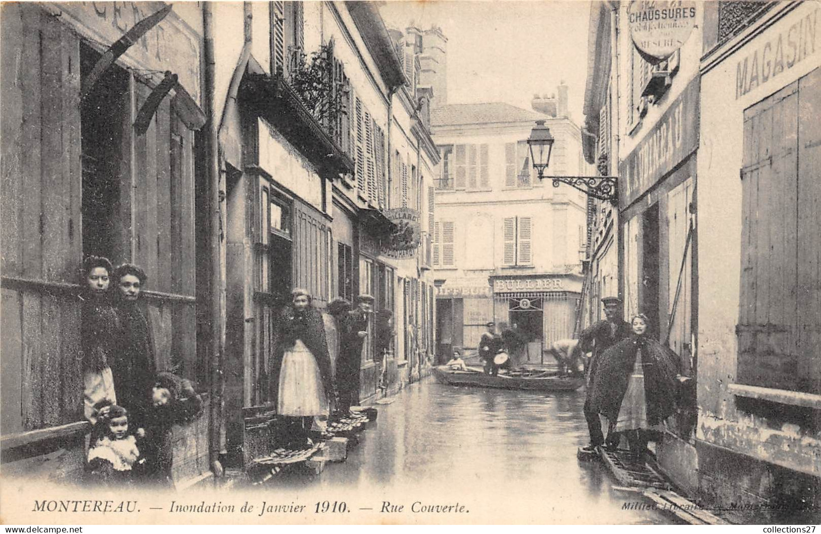 77-MONTERAU- INONDATION DE JANVIER 1910, RUE COUVERTE - Montereau