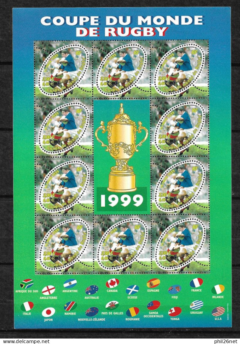 Bloc N° 26 Coupe Du Monde De Rugby  Neuf * * TB Jamais Plié  Voir Scan Soldé Au Prix De La Poste En 1999 ! ! ! - Rugby