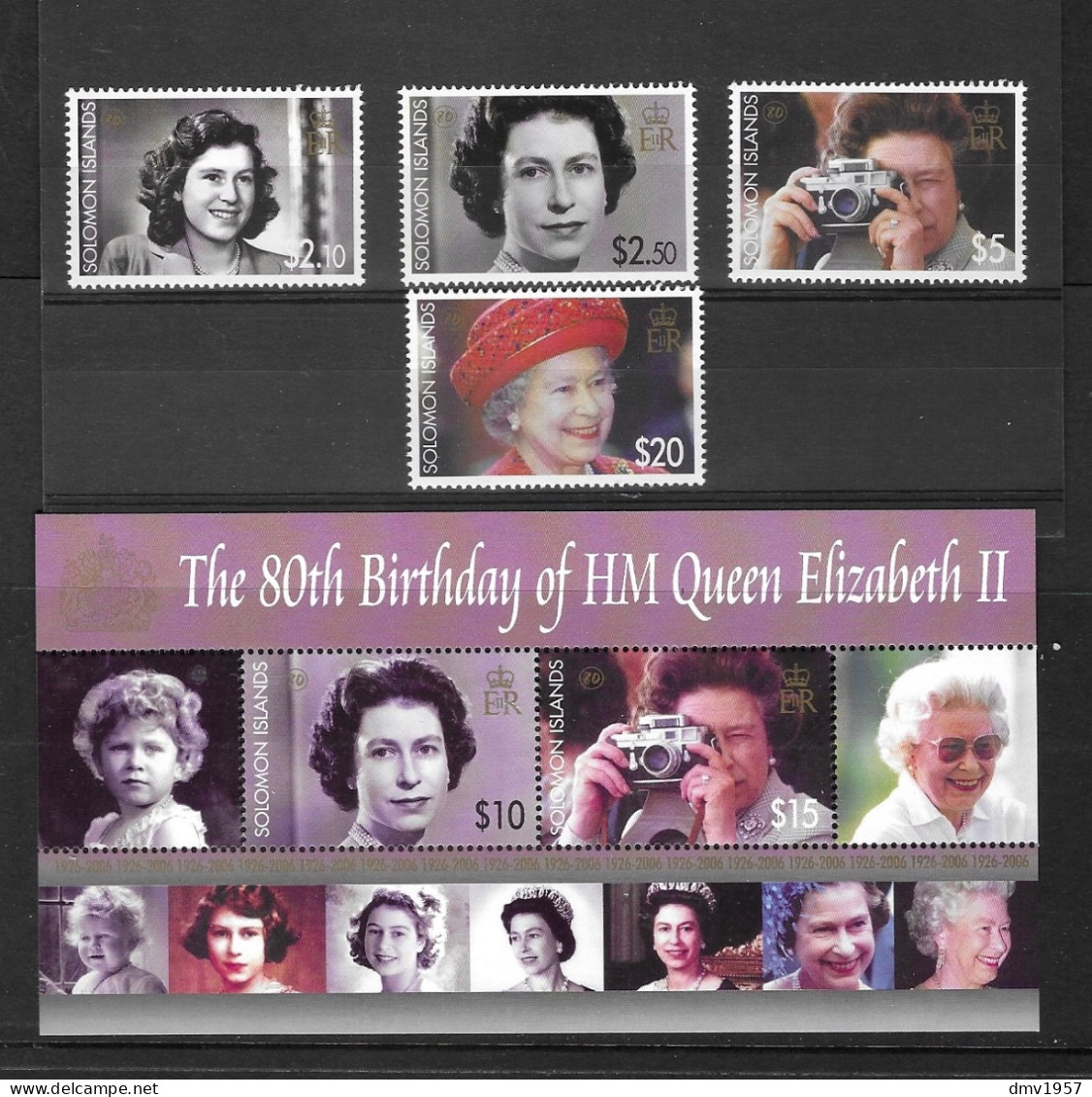 Solomon Islands 2006 MNH 80th Birthday Of QEII Sg 1166/9 & MS 1170 - Islas Salomón (1978-...)