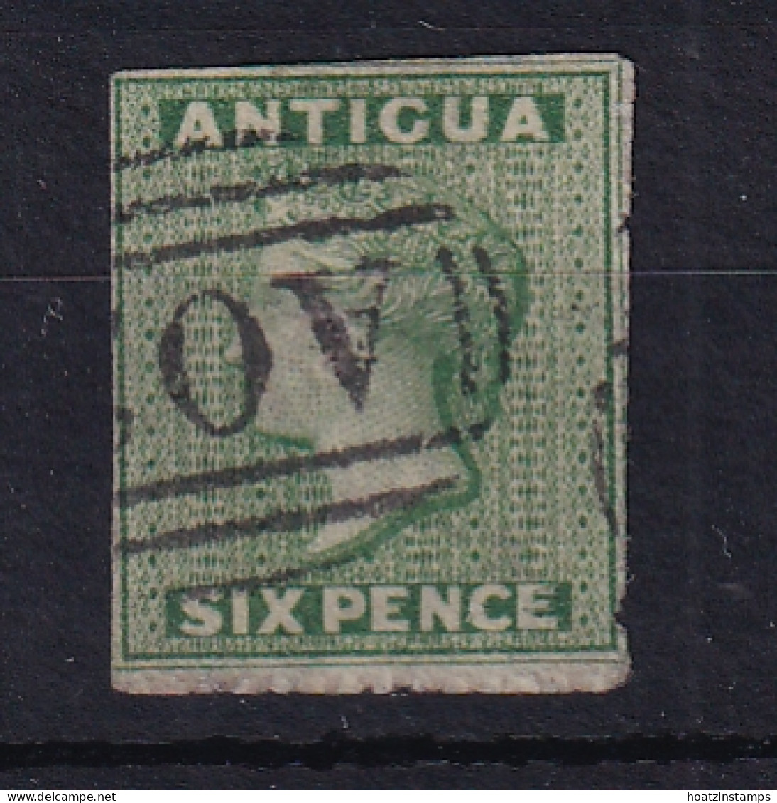 Antigua: 1863/67   QV   SG8    6d  Green   Used - 1858-1960 Colonia Britannica