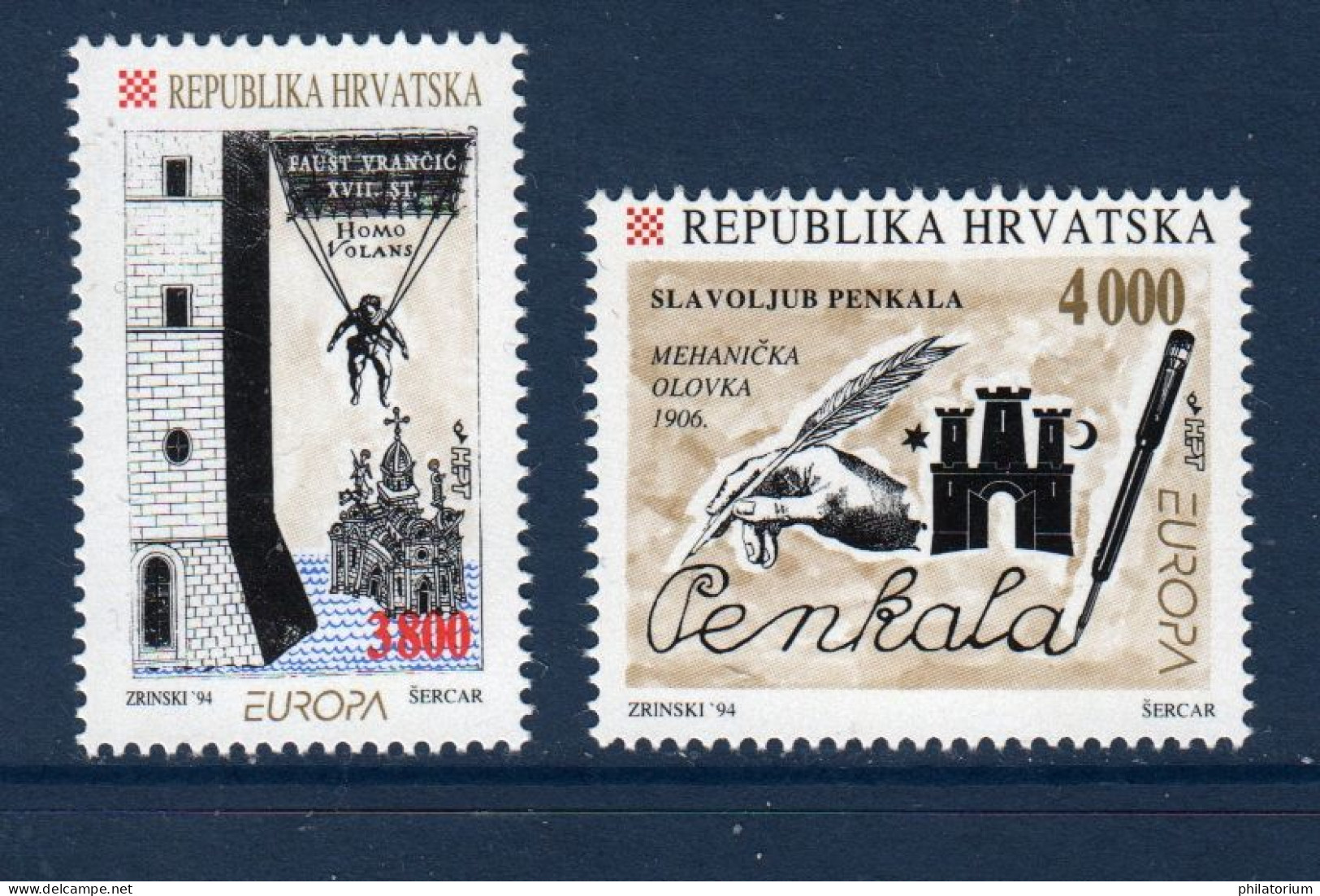 Hrvatska, Croatie, **, Yv 226, 227, Mi 274, 275, SG 274, 275, Europa 1994, - 1994