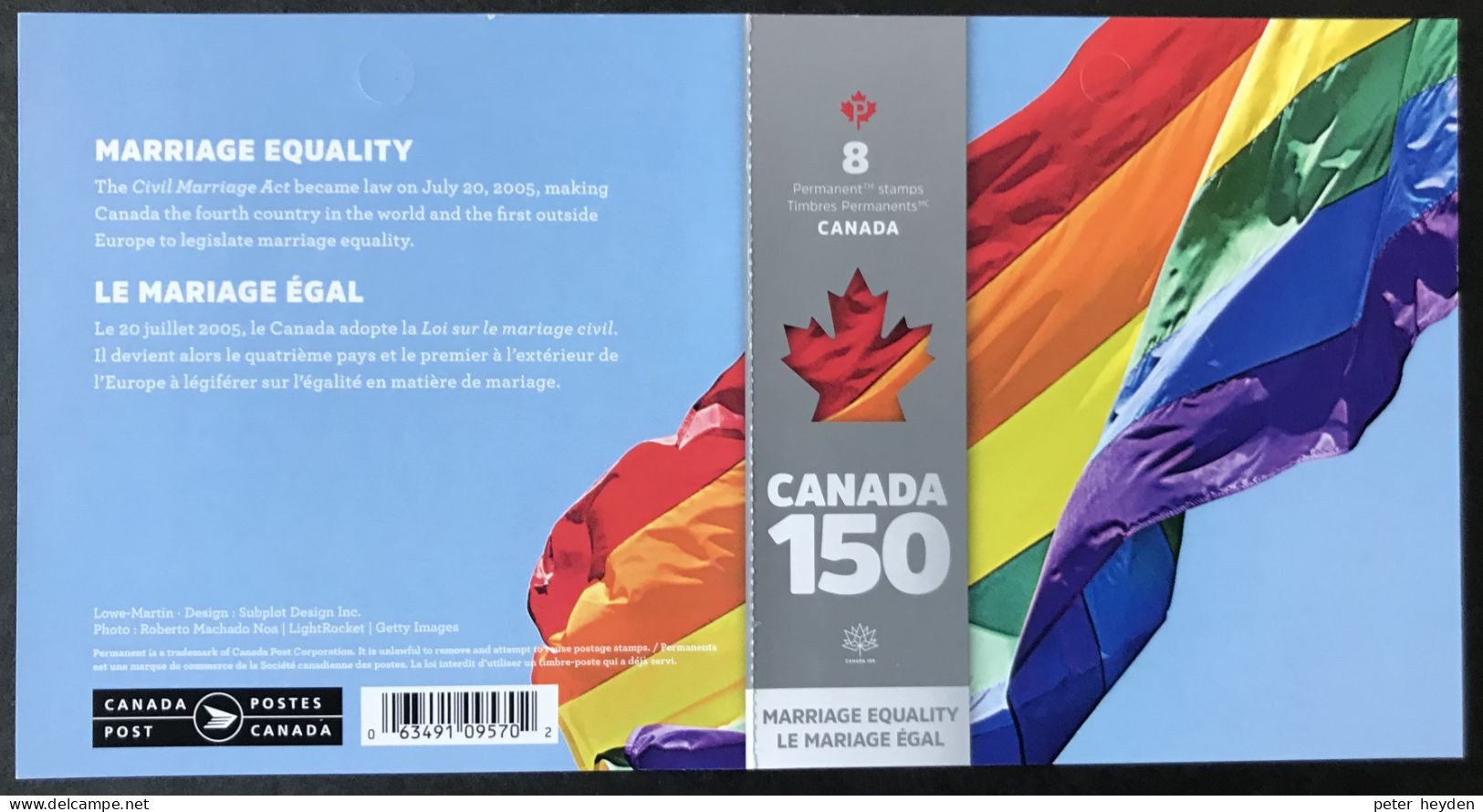 CANADA  ~ 2017 Marriage Equality MNH Booklet ~ Rainbow LGBT Gay Lesbian Transgender - Unused Stamps