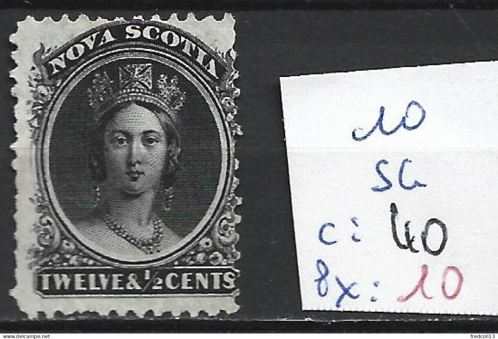 NOUVELLE-ECOSSE 10 Sans Gomme Côte 40 € - Unused Stamps