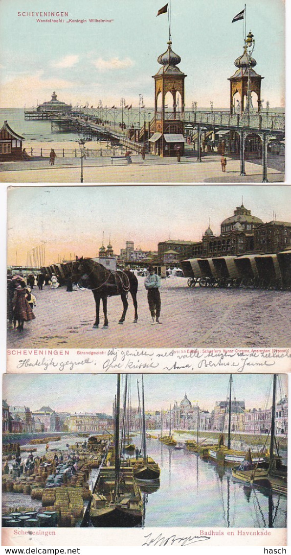 2389      115         Scheveningen, Badhuis En Havenkade 1905 – Strandgezicht 1903 ? - Koningin Wilhelmina  - Scheveningen