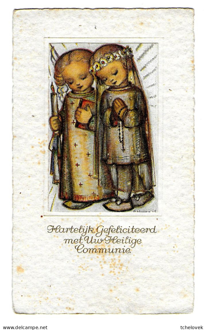 Thèmes. Voeux. Communion. Communie 1938 Alsace - Comunioni