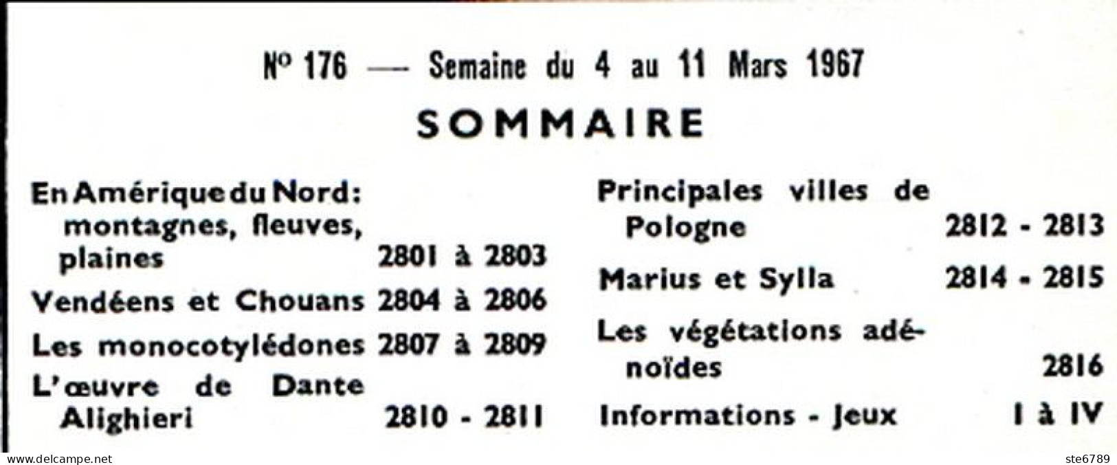 Tout L'univers 1967 N° 176 Vendéens Et Chouans , Pologne Villes , Marius Et Sylla , Dante Alighieri Oeuvre - Informations Générales