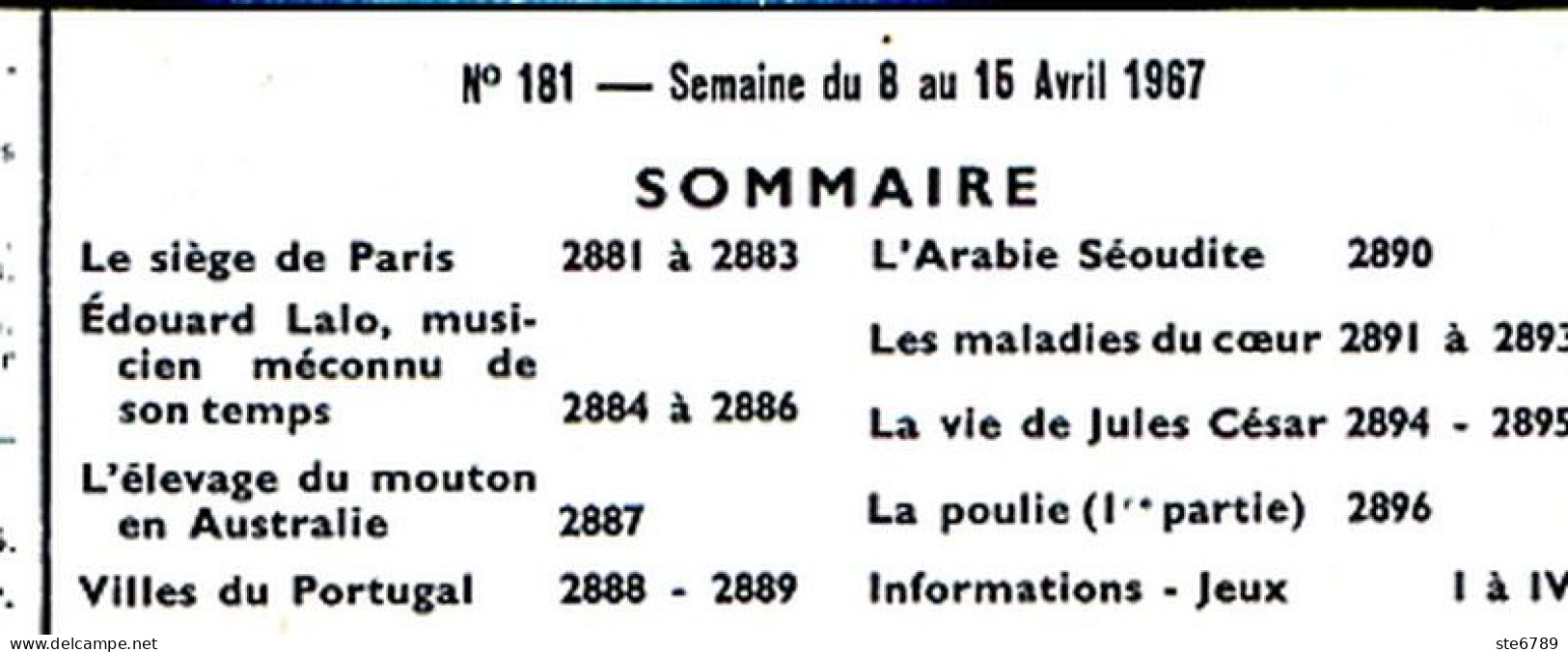 Tout L'univers 1967 N° 181 Siège De Paris , Edouard Lalo , Australie Elevage Mouton , Portugal Villes , Arabie Saoudite - Informations Générales