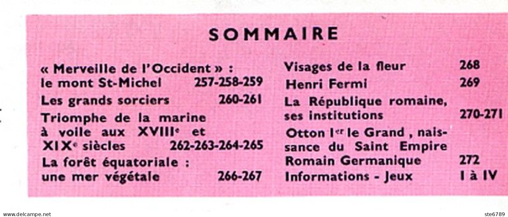 Tout L'univers 1964 N° 17 Le Mont Saint Michel , Grands Sorciers , Marine A Voile , Henri Fermi , Foret Equatoriale - Informaciones Generales