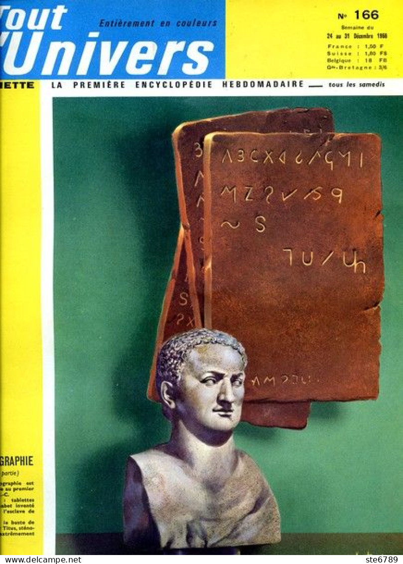 Tout L'univers 1966 N° 166 Sainte Chapelle , Aquarium , Abraham Lincoln , Pays Des Nouraghes , Science 19 ° , Amérique S - Informations Générales