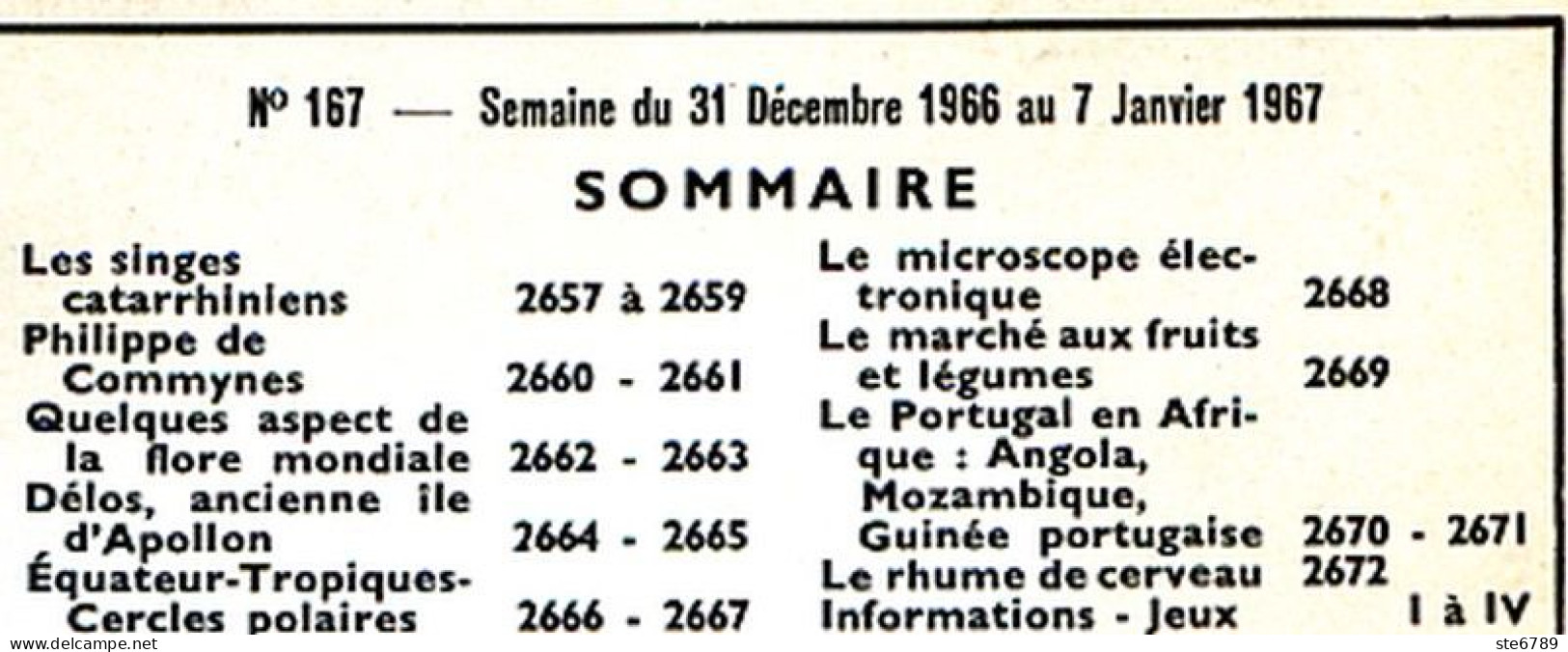 Tout L'univers 1967 N° 167 Singes Catarrhiniens , Délos Ile , Portugal En Afrique  Angola Mozambique Guinée Portugaise - Informaciones Generales