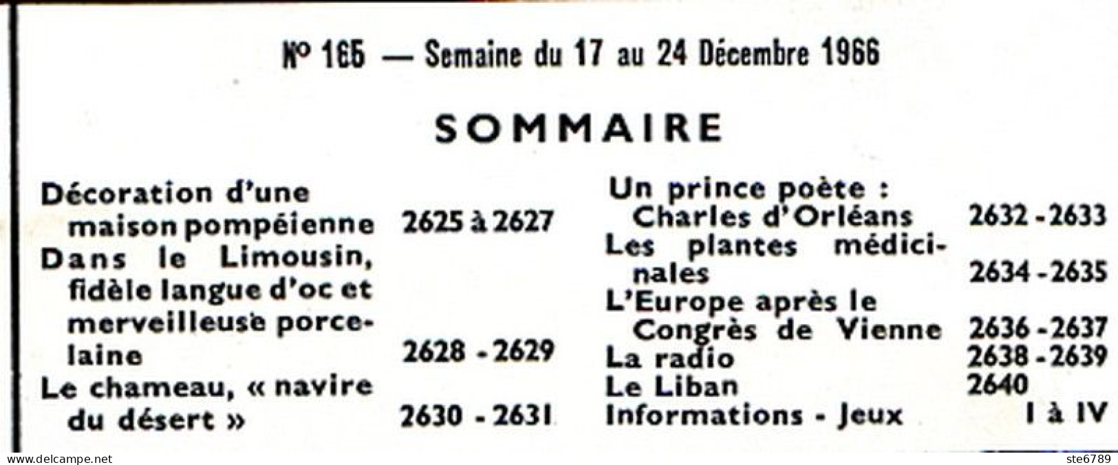 Tout L'univers 1966 N° 165 Limousin , Le Chameau , Charles D'Orléans , Plantes Médicinales , Liban , Radio - Informaciones Generales
