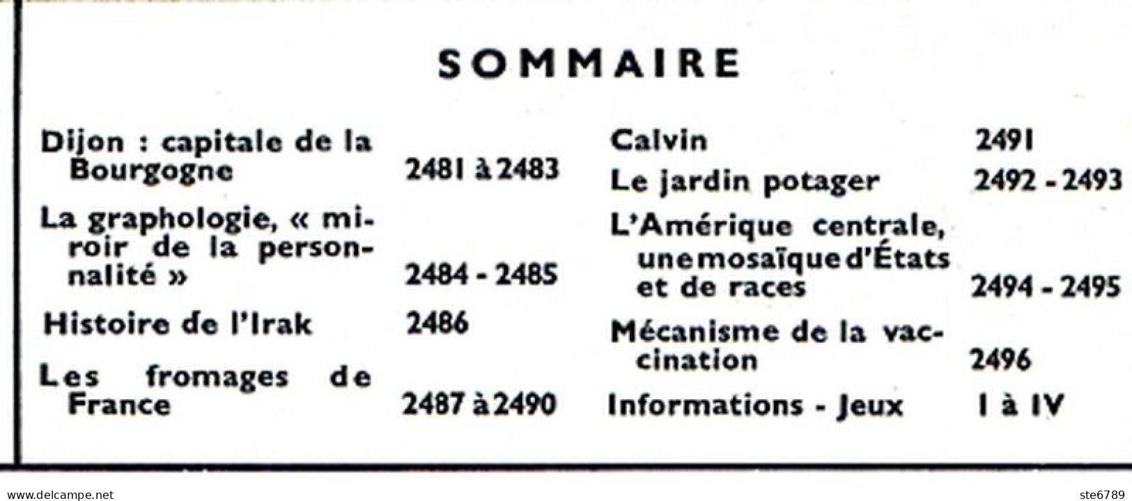 Tout L'univers 1966 N° 156 Dijon , Graphologie , Irak Histoire , Fromages De France , Calvin , Mécanisme Vaccination - Informations Générales