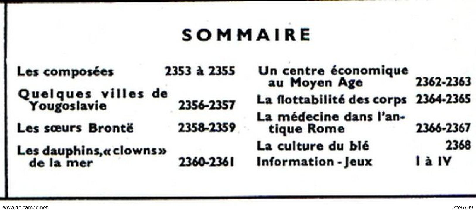 Tout L'univers 1966 N° 148 Yougoslavie Villes , Soeurs Brontë , Dauphins , Culture Blé , Centre Economique Moyen Age - Informaciones Generales