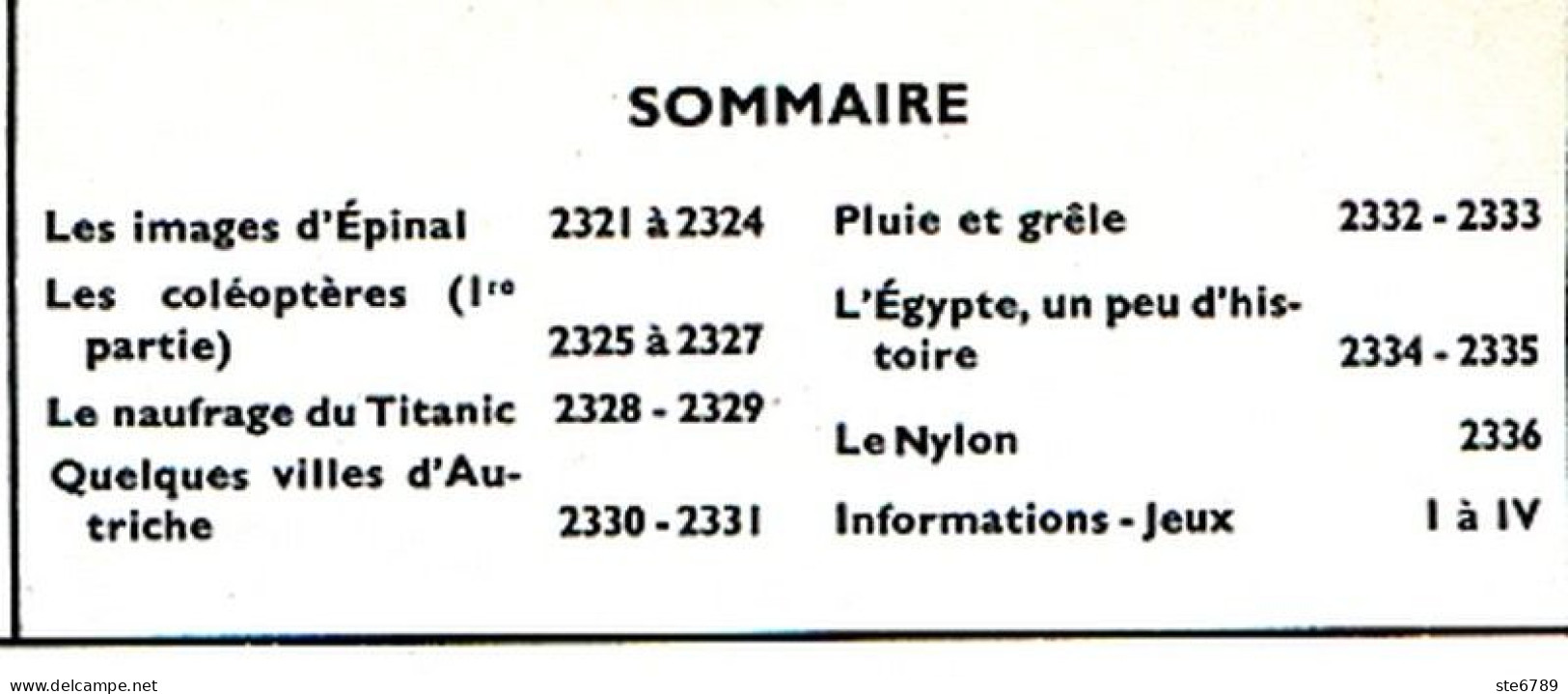 Tout L'univers 1966 N° 146 Les Images D'Epinal , Coléoptères , Naufrage Titanic , Autriche 4 Villes , Le Nylon , E - Informaciones Generales