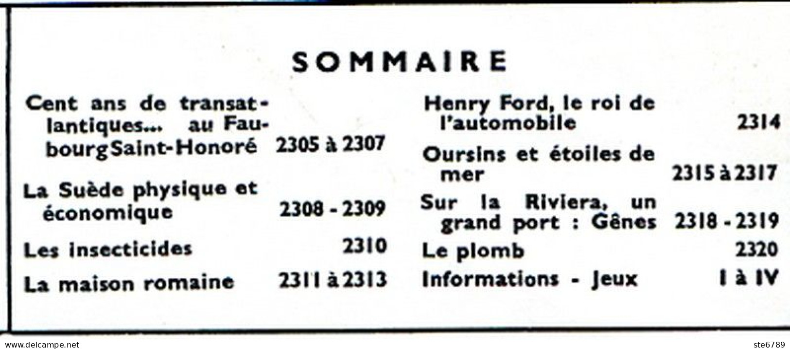 Tout L'univers 1966 N° 145 Suède , Insecticides , Maison Romaine , Henry Ford , Oursins , Gêne , Le Plomb - Informations Générales