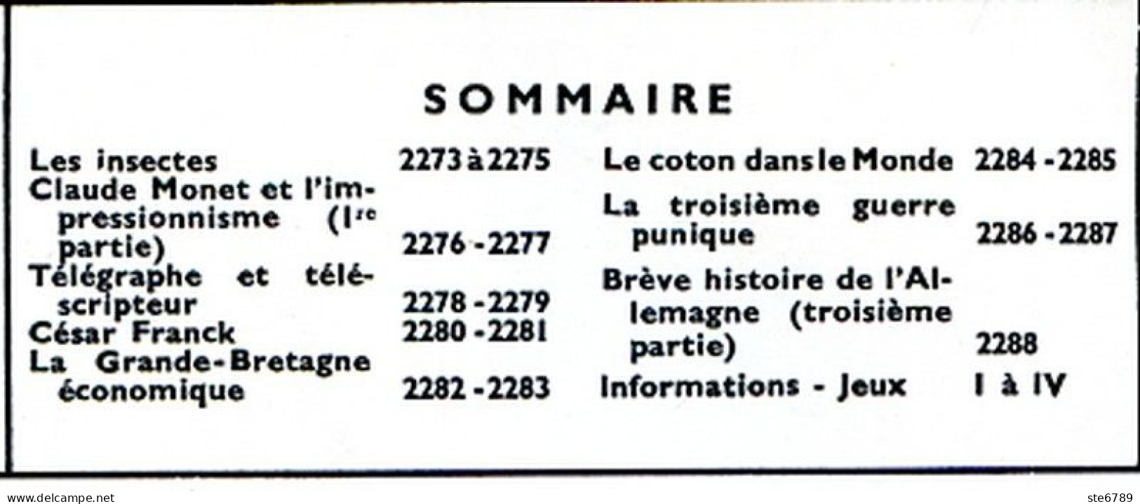 Tout L'univers 1966 N° 143 Les Insectes , Claude Monet , Télégraphe Et Telescripteur , Le Coton , - Informaciones Generales