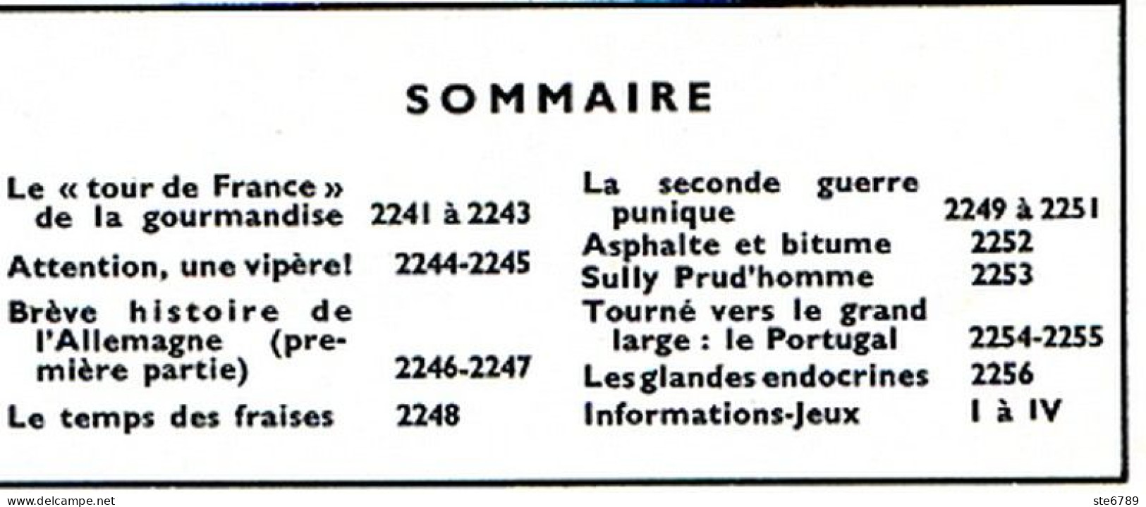 Tout L'univers 1966 N° 141 Vipère , Allemagne Histoire , Seconde Guerre Punique , Le Portugal , - Informaciones Generales