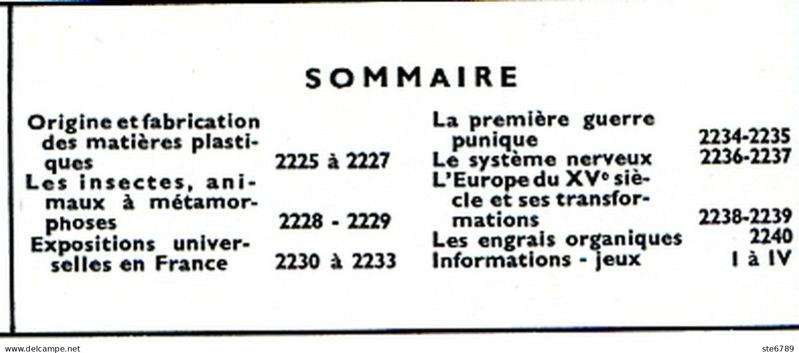 Tout L'univers 1966 N° 140 Matieres Plastiques , Insectes , Expositions Universelles France , Guerre Punique - Informations Générales