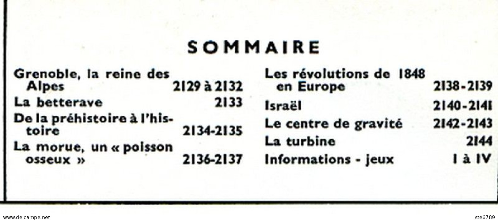 Tout L'univers 1966 N° 134 Grenoble , La Betterave , La Morue , Révolutions De 1848 , Centre De Gravité , La Turbine - Informations Générales